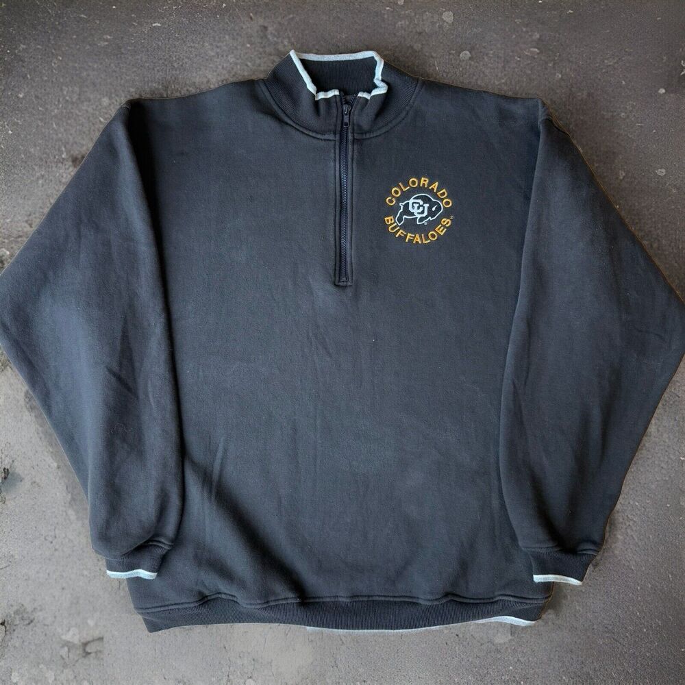 Vintage Colorado Buffaloes Jacket XL Black 90s 1/2 Zip Deion Sanders Football